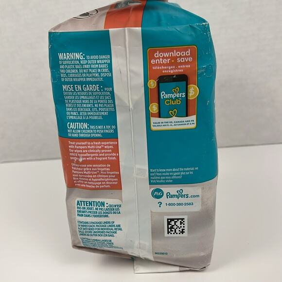Pampers Baby Wipes Multi Use 3 Pop Top Pks 168 Ct Body Face & Mess No Fragrance - Picture 5 of 6